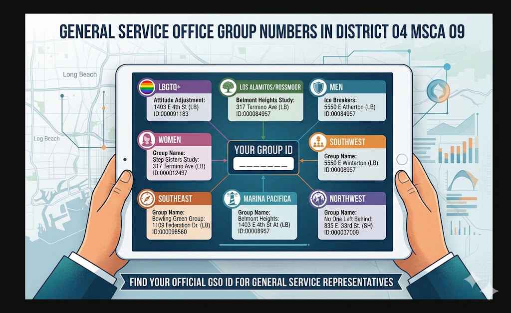General Service Office Group Numbers in District 04 MSCA 09